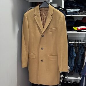 J. Crew Men's Camel Ludlow Wool and Cashmere Overcoat, Size 38S